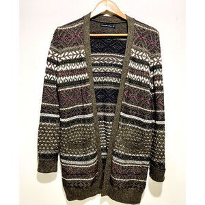 Abercrombie & Fitch sweater long cardigan fair northern isles pockets women's XS
